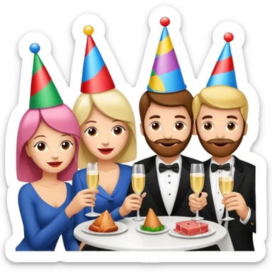 goth corporate executives enjoying champagne Party at SPAM meat cafe paris LANDSCAPE  sticker