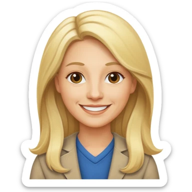 a 40 year old teacher with long blonde hair sticker