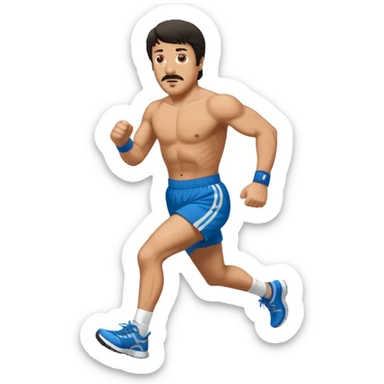 Rocky Balboa sin bigote corriendo sticker