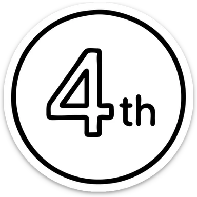 first ,a 4 in a circle with 'th' in the circle sticker