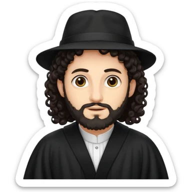 Jewish rabbi with curls sticker