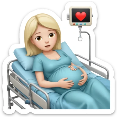 Pregnant woman giving birth sticker