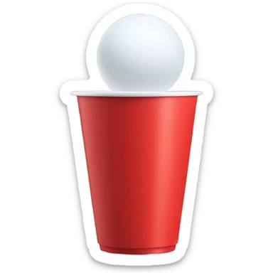 Ping pong ball in air red solo cup sticker