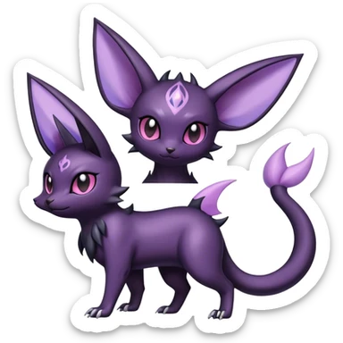 Shiny Dark Noibat-Espeon-Umbreon-Nidorino-fusion-hybrid full body sticker