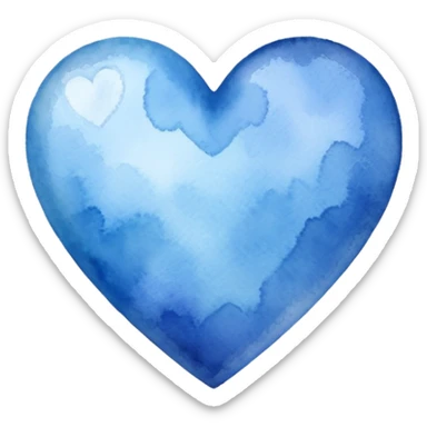 blue heart with a watercolor effect sticker