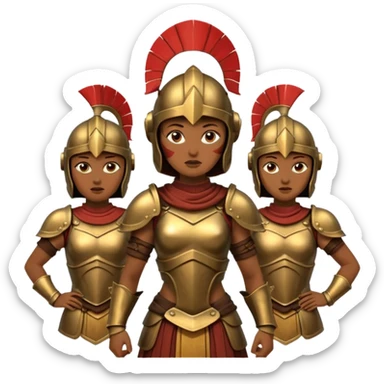 group of trojans being led by a woman sticker