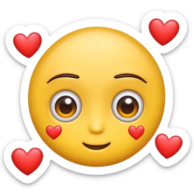 I need the eye roll emoji but add some hearts to make it lovely. Almost like a playful eye roll. sticker