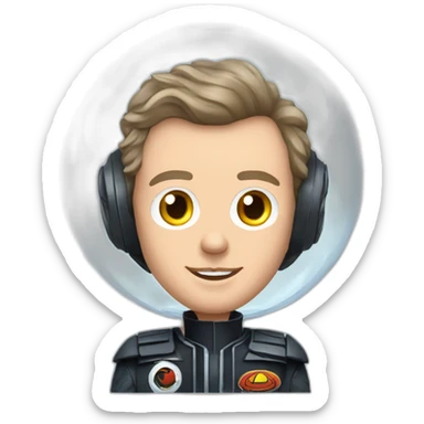 Fancy disco futuristic Jonathan Toews in spaceship bubble sticker