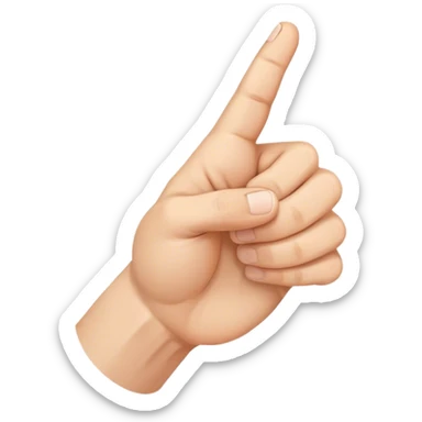 The hand is in a fist with the fingers curled inward, touching the palm. The thumb is extended and rests against the side of the index finger. The palm is facing forward.  sticker