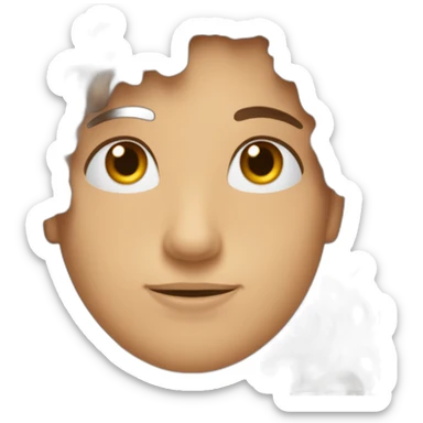 un gars au cheuveux brun long bouclé pas trop long qui est blanc est qui a les yeux bleu sticker