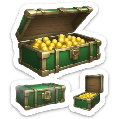 Pokemon Game LootCase Color DarkGreen Rich Treasure Legendary Epic Pokeballs Pokemons and Pokemon Items Inside this have Shiny Glow sticker
