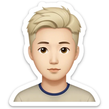 Charismatic 30 year old Korean man with neat hairstyle sticker