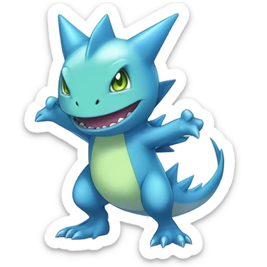 Blue Larvitar-Sharpedo-Gabite-Gible-Digimon Full Body sticker