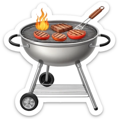 braai barbecue grill, simple colorful style, no text sticker