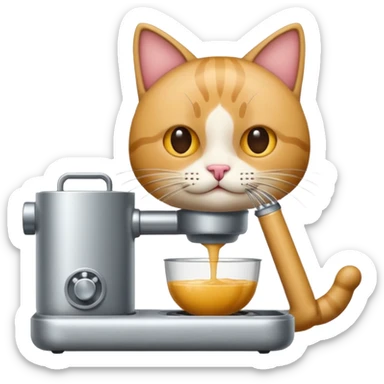 gato cociendo en una maquina de cocer sticker