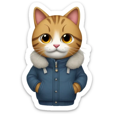 Gato con ropa de invierno sticker
