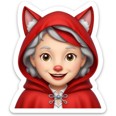 The Big Bad Wolf put on Little Red Riding Hood's grandmother's clothes. sticker