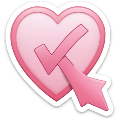 Sign to mark a task done in light pink  sticker