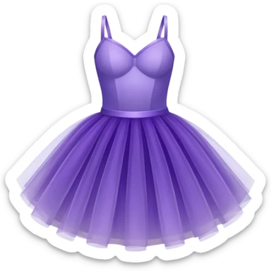 cinematic-realistic-purple-tutu,-layers-of-fine,-soft-tulle-forming-a-voluminous-and-airy-skirt,-delicate-folds-catching-the-light,-slightly-frayed-edges-adding-authenticity,-glowing-softly-with-a-warm-and-ethereal-elegance sticker