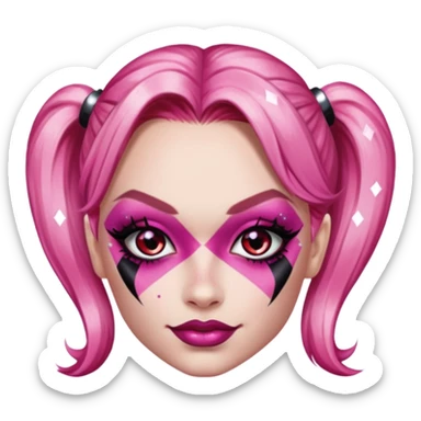 Glitter pink Harley Quinn sticker