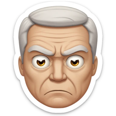 Angry eyes on white guy veteran sticker