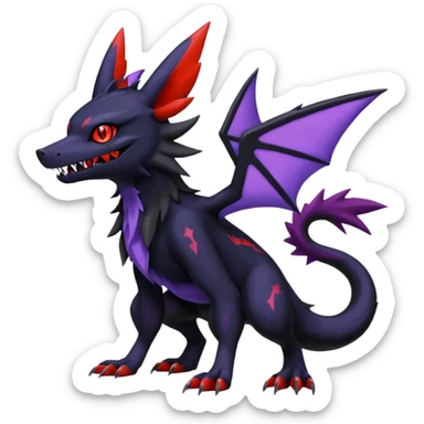 Spooky Nargacuga-Salandit-Umbreon-Noibat-Noivern-Silvally-Pokémon-Fakémon-fusion (full body) sticker