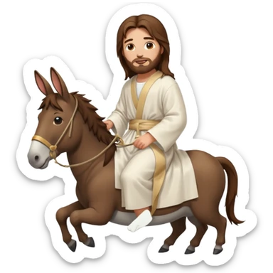 JESUS RIDING A FAT DONKEY ON PALM SUNDAY sticker