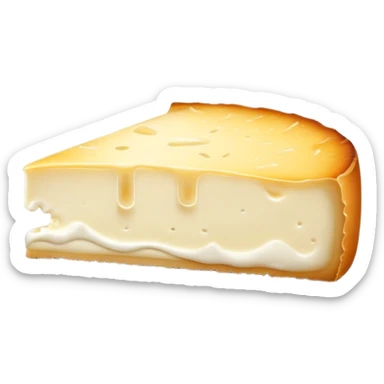 cinematic-realistic-brie-cheese-emoji,-featuring-a-creamy gooey center,-soft-ripened-cheese-with-a-delicate white rind-rendered-with-lifelike-detail-and-inviting,-natural-lightingwith a slice showing the gooey center sticker