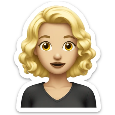 blonde girl with a cigarette sticker