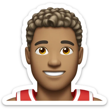 A light-skinned 21-year-old guy of athletic build with a hairstyle Crop sticker