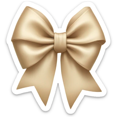 Vanilla beige bow sticker