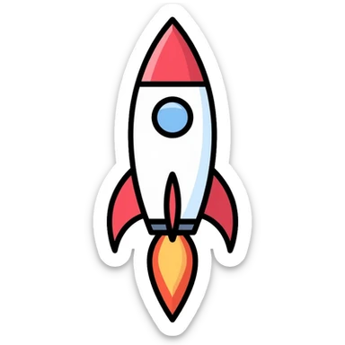 Simple rocket ship sticker