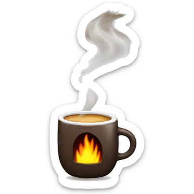 Coffee wirh fireplace sticker