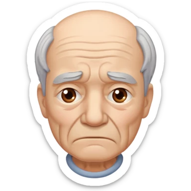 old man showing Sadness - feeling of sorrow or unhappiness sticker