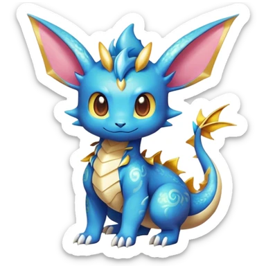 Shiny-Eeveelution-Cute-Fakemon-Dragon-Pokémon-fusion full body sticker
