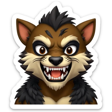 hyène gnoll noir sticker