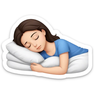 Sleeping brunette teenage girl sticker
