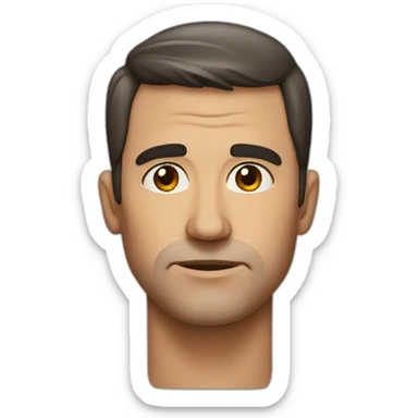 a man who raises one eyebrow and shows his cheekbones sticker