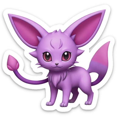 Purugly-Espeon-Skitty-Pokémon-Fakémon-hybrid-creature (full body) sticker