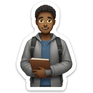 a young guy who works and studies at the same time, he has a lot of things to do sticker