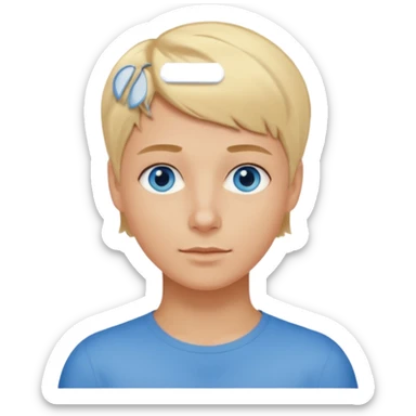 short blond hair blue eyes 5ft 9 140lbs Italian sticker