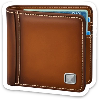 classic foldable leather wallet.
 sticker