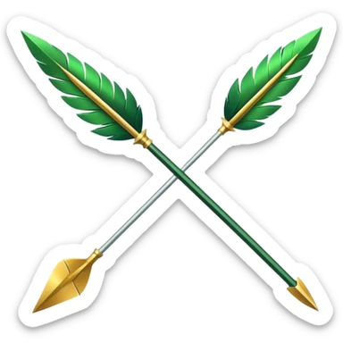 arrow in golden and green colours sticker