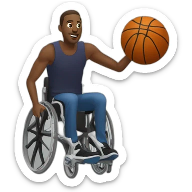 stephen hawkin in wheelchair slam dunking sticker