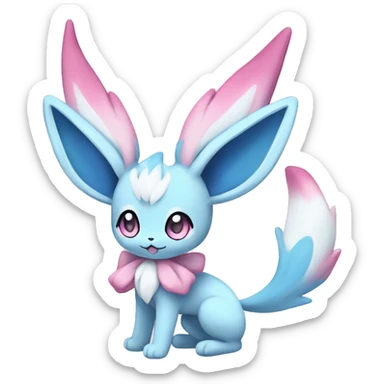 Kawaii Sylveon-Glaceon Full Body sticker