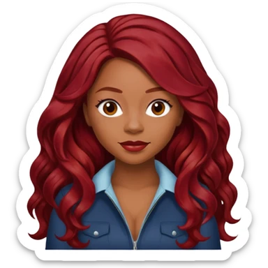 LaTavia Robeson from Destiny's Child with long dark red hair sticker