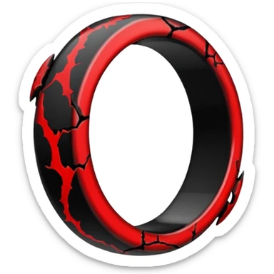 iOS sticker, cursed ring, black shades, red crack, minimal sticker