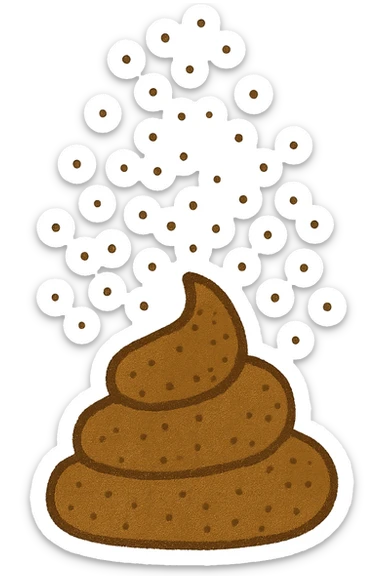 FECI DI ANIMALE A PALLINI CADONO DALL'ALTO sticker