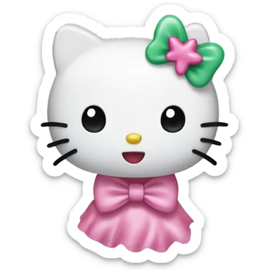 Hello kitty with bow sticker