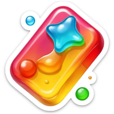 gusher gummy with visible liquid center bright colors sticker